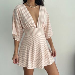 NWT Lovers & Friends striped linen blend tunic dress